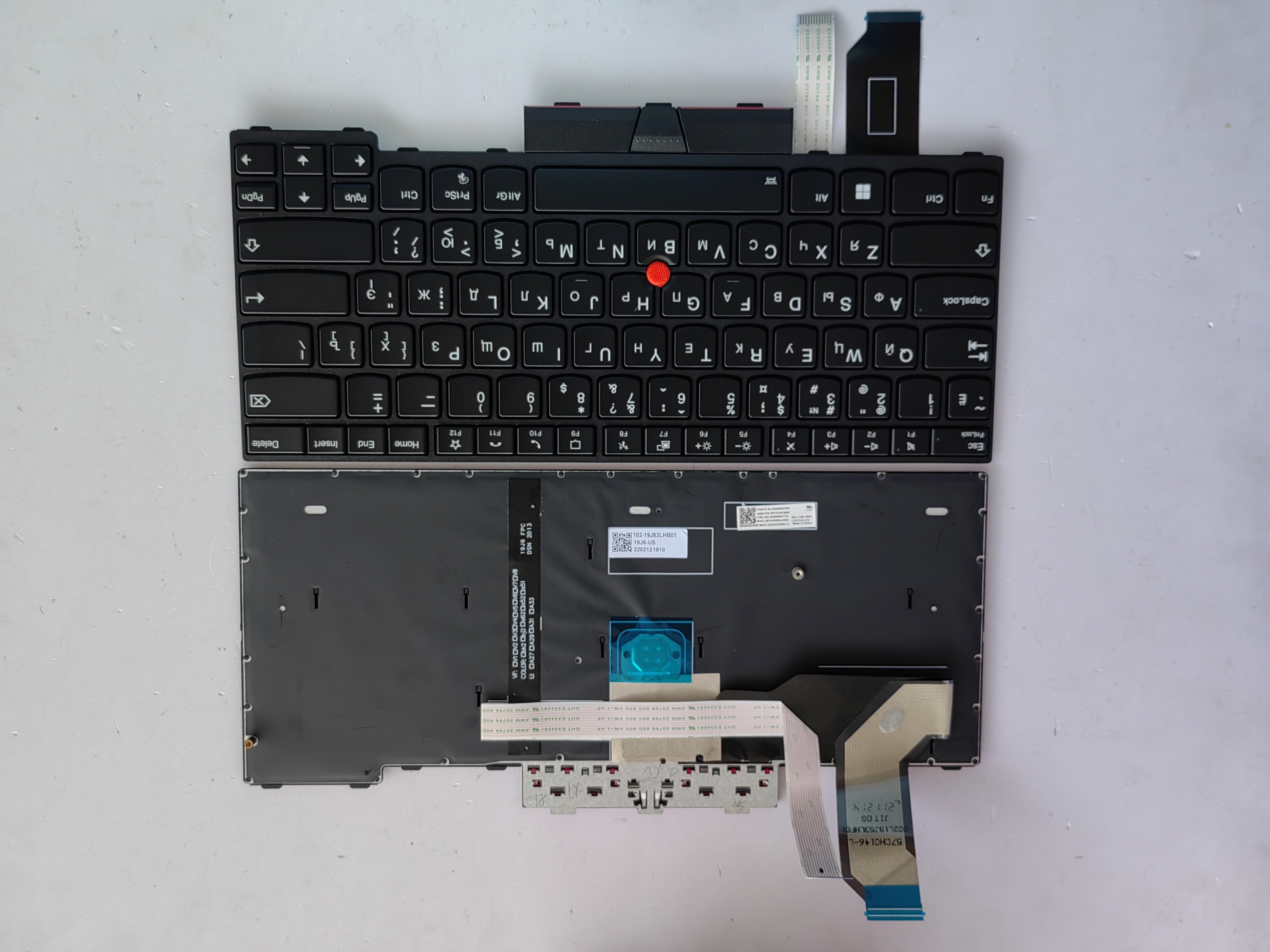 Picture of New Replacement Laptop Keyboard For IBM L14/L14 GEN1/L14 GEN2 BLACK FRAME BLACK With Point Backlit (OEM) RU Layout